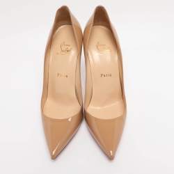 Pre Owned Christian Louboutin Yellow Patent Leather Pigalle Pumps Size 38.5