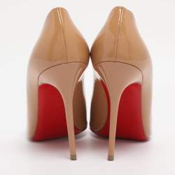 Pre Owned Christian Louboutin Yellow Patent Leather Pigalle Pumps Size 38.5