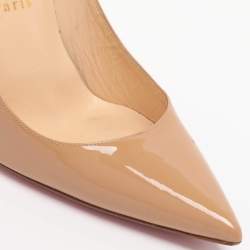 Pre Owned Christian Louboutin Yellow Patent Leather Pigalle Pumps Size 38.5