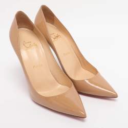 Pre Owned Christian Louboutin Yellow Patent Leather Pigalle Pumps Size 38.5