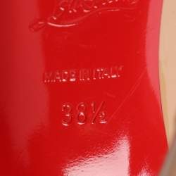 Pre Owned Christian Louboutin Yellow Patent Leather Pigalle Pumps Size 38.5