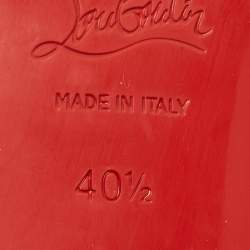 Pre Owned Christian Louboutin Black Leather Choc Lock Flat Mules Size 40.5