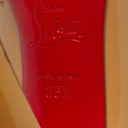 Pre Owned Christian Louboutin Beige Patent Leather Simple Pumps Size 36.5