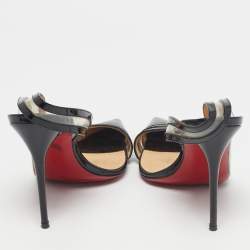 Pre Owned Christian Louboutin Two Tone Patent And PVC Paralili D'orsay Pumps Size 38