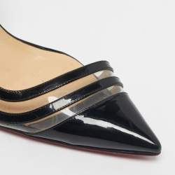 Pre Owned Christian Louboutin Two Tone Patent And PVC Paralili D'orsay Pumps Size 38
