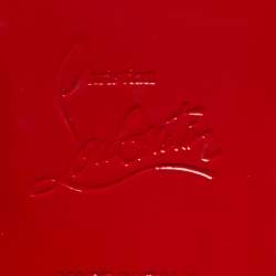 Pre Owned Christian Louboutin Beige Patent Leather Aketata Peep Toe Ankle Wrap Pumps Size 41