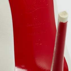 Pre Owned Christian Louboutin X Maison Margiela White Leather Martoubi Pumps Size 40