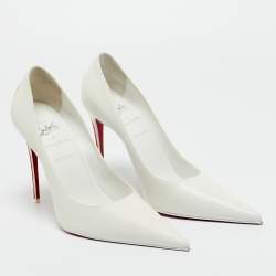 Pre Owned Christian Louboutin X Maison Margiela White Leather Martoubi Pumps Size 40