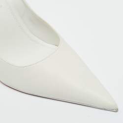 Pre Owned Christian Louboutin X Maison Margiela White Leather Martoubi Pumps Size 40