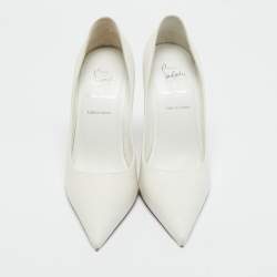 Pre Owned Christian Louboutin X Maison Margiela White Leather Martoubi Pumps Size 40