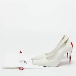 Pre Owned Christian Louboutin X Maison Margiela White Leather Martoubi Pumps Size 40