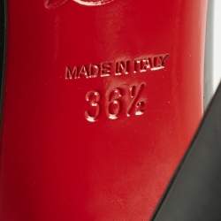 مملوكة مسبقًا حذاء كعب عالي كريستيان لوبوتان بسيط جلد أسود لامع مقاس 37