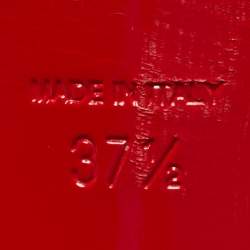 Pre Owned Christian Louboutin Silver Python Leather Megavamp Peep Toe Pumps Size 37.5