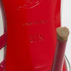 Pre Owned Christian Louboutin Red/Transparent Patent Leather and PVC Paralili Pumps Size 37.5