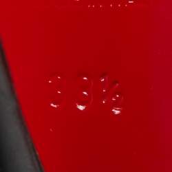 Pre Owned Christian Louboutin Black Leather Peep Toe Pumps Size 38.5