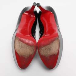 Pre Owned Christian Louboutin Black Patent Leather Bianca Platform Pumps Size 36