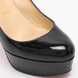 Pre Owned Christian Louboutin Black Patent Leather Bianca Platform Pumps Size 36