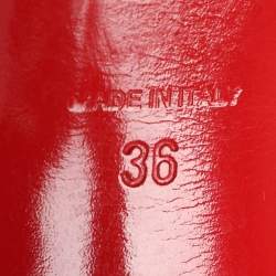 Pre Owned Christian Louboutin Black Patent Leather Bianca Platform Pumps Size 36