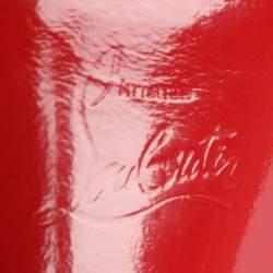 Pre Owned Christian Louboutin Metallic Scaled PVC Poseidon Peep Toe Pumps Size 38.5