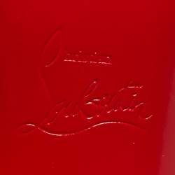 Pre Owned Christian Louboutin White Patent Leather and PVC Collaclou Spikes Pumps Size 36.5