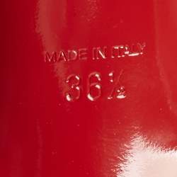 Pre Owned Christian Louboutin Black Patent Leather and PVC Collaclou Spiked Pumps Size 36.5