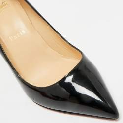 Pre Owned Christian Louboutin Black Patent Leather Pigalle Pumps Size 36.5