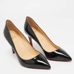 Pre Owned Christian Louboutin Black Patent Leather Pigalle Pumps Size 36.5