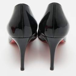 Pre Owned Christian Louboutin Black Patent Leather Pigalle Pumps Size 36.5