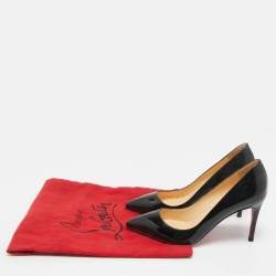 Pre Owned Christian Louboutin Black Patent Leather Pigalle Pumps Size 36.5