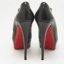 Pre Owned Christian Louboutin Black Leather jilopa Mary Jane Pumps Size 40