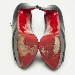 Pre Owned Christian Louboutin Black Leather jilopa Mary Jane Pumps Size 40