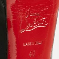 Pre Owned Christian Louboutin Black Leather jilopa Mary Jane Pumps Size 40