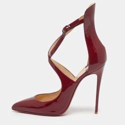 ルブタン　Marlena Rock 37 1/2 Christian Louboutin Cherry Red Patent Leather Marlenarock
