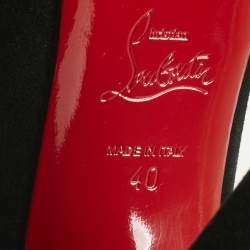 Pre Owned Christian Louboutin Black Leather and Suede Ankle Strap Sandals Size 40