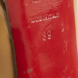 Pre Owned Christian Louboutin Beige Patent Leather Very Prive Peep Toe Pumps Size 39