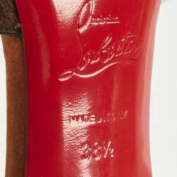 Pre Owned Christian Louboutin Tricolor Calf Hair and Suede Pina Spike Sandals Size 38.5