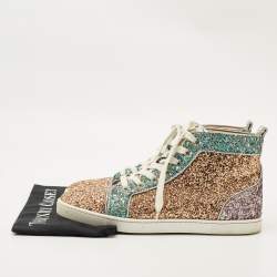 Pre Owned Christian Louboutin Multicolor Glitter Bip-Bip High Top Sneakers Size 40