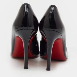 Pre Owned Christian Louboutin Black Patent Leather Simple Pumps Size 37.5