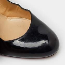 Pre Owned Christian Louboutin Black Patent Leather Simple Pumps Size 37.5
