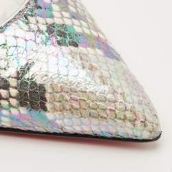 Pre Owned Christian Louboutin Multicolor Python Embossed Leather Iriza D'orsay Pumps Size 37.5