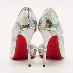 Pre Owned Christian Louboutin Multicolor Python Embossed Leather Iriza D'orsay Pumps Size 37.5