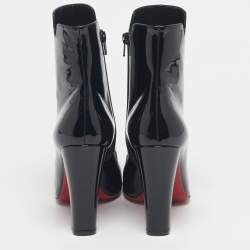 Pre Owned حذاء بوت كريستيان لوبوتان جلد لامع أسود تياغادابوت بطول الكاحل مقاس 41