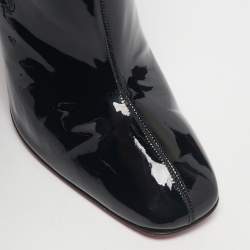 Pre Owned حذاء بوت كريستيان لوبوتان جلد لامع أسود تياغادابوت بطول الكاحل مقاس 41