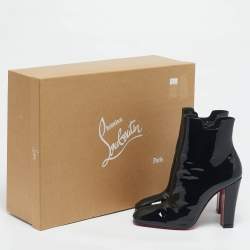 Pre Owned حذاء بوت كريستيان لوبوتان جلد لامع أسود تياغادابوت بطول الكاحل مقاس 41