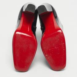 Pre Owned حذاء بوت كريستيان لوبوتان جلد لامع أسود تياغادابوت بطول الكاحل مقاس 41