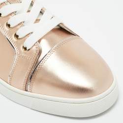 Pre Owned Christian Louboutin Pink Leather and Suede Fun Vieira Low Top Sneakers Size 40