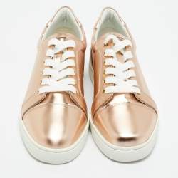 Pre Owned Christian Louboutin Pink Leather and Suede Fun Vieira Low Top Sneakers Size 40