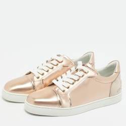 Pre Owned Christian Louboutin Pink Leather and Suede Fun Vieira Low Top Sneakers Size 40