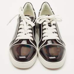 Pre Owned Christian Louboutin Black Patent Leather Fun Vieira Low Top Sneakers Size 40