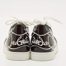 Pre Owned Christian Louboutin Black Patent Leather Fun Vieira Low Top Sneakers Size 40